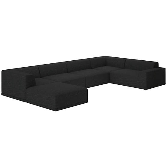 Faible 6-Piece Sectional Sofa with Right Arm Curious Ebony