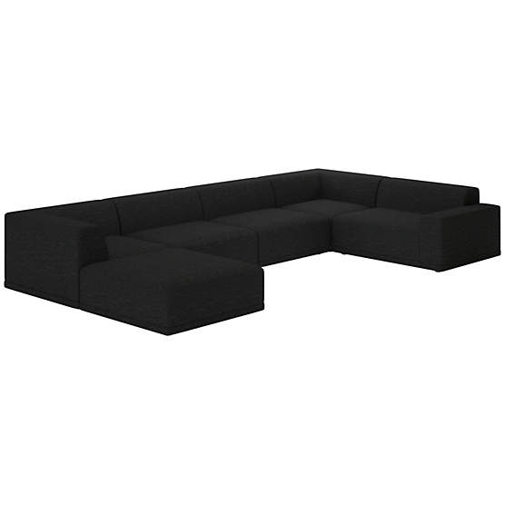 Faible 6-Piece Sectional Sofa with Right Arm Curious Ebony