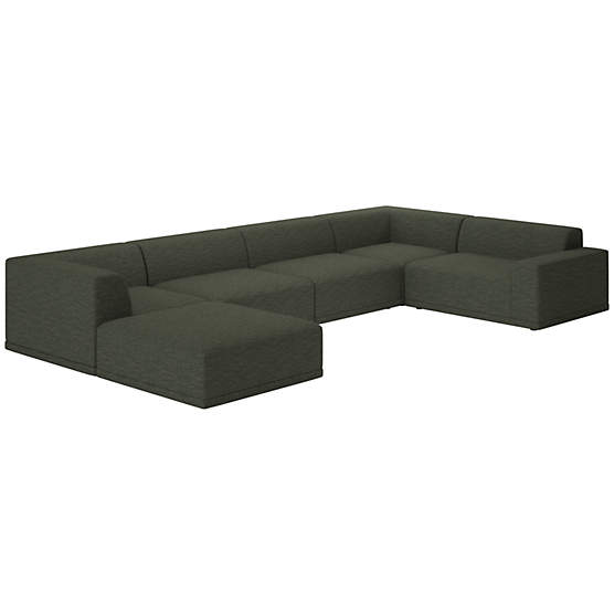 Faible 6-Piece Sectional Sofa with Right Arm Curious Evergreen