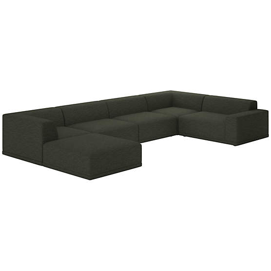 Faible 6-Piece Sectional Sofa with Right Arm Curious Evergreen