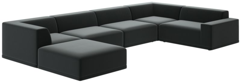 Faible 6-Piece Sectional Sofa with Right Arm Como Dark Grey - image 0 of 8