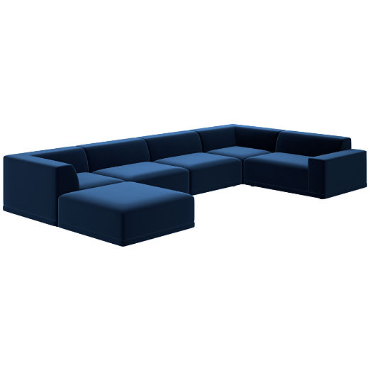 Faible 6-Piece Sectional Sofa with Right Arm Como Indigo