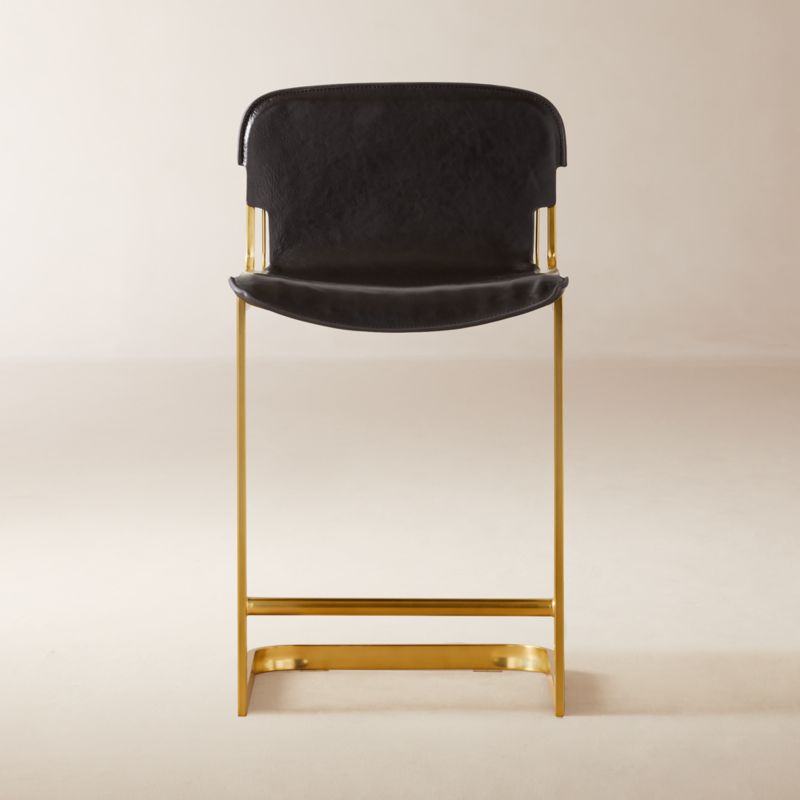 Rake Black Counter Stool Set of 2 by Kravitz Design + Reviews | CB2