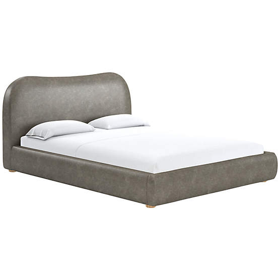 Diana Bello Grey Leather Queen Bed