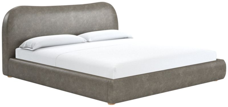 Diana Bello Grey Leather King Bed - image 0 of 2