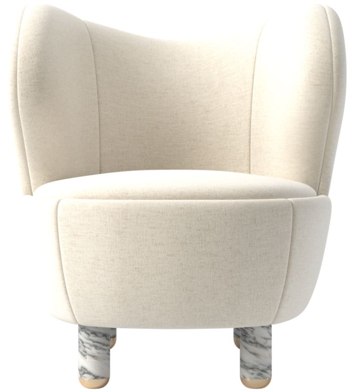 Nadine Accent Chair with Marble Legs Nomad Snow - image 0 of 14