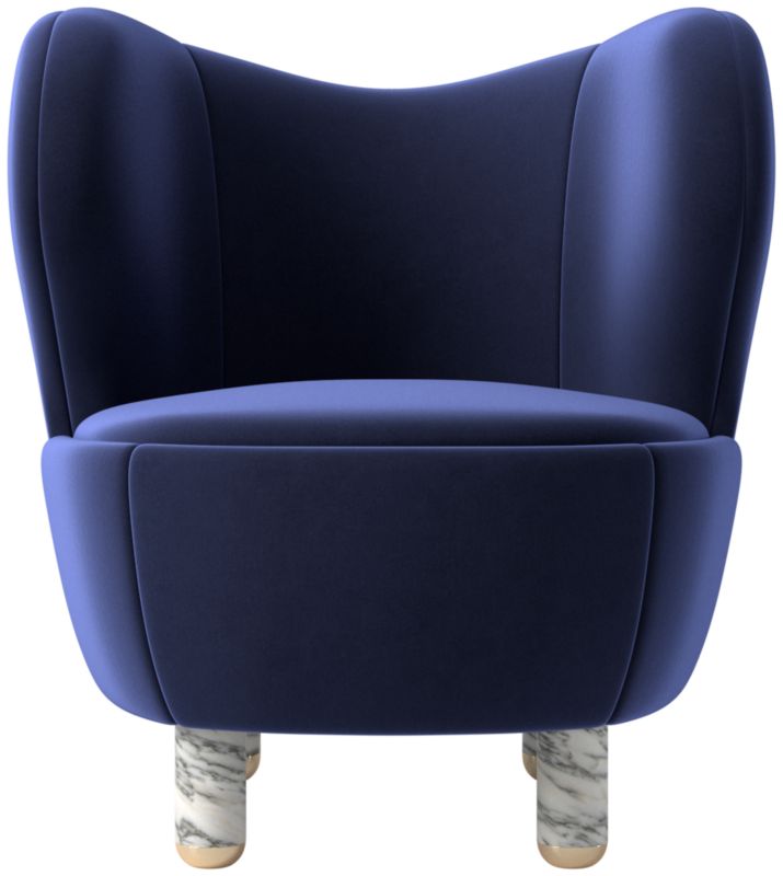 Nadine Accent Chair with Marble Legs Luca Eclipse - image 0 of 14