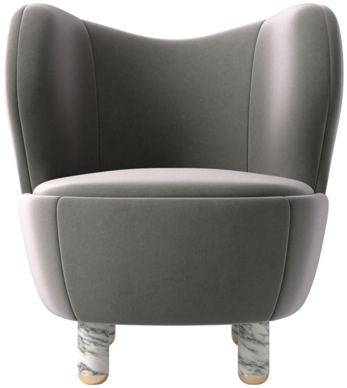 Nadine Accent Chair with Marble Legs Luca Storm - image 0 of 14