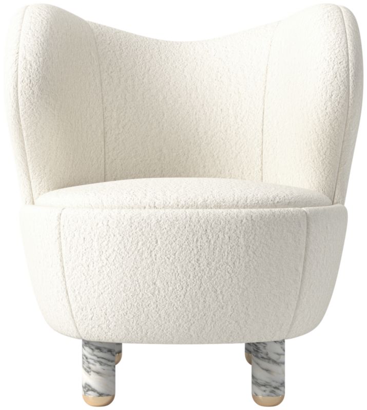 Nadine Accent Chair with Marble Legs Wooly Sand - image 0 of 14