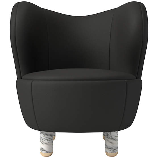 Nadine Accent Chair with Marble Legs Kanvas Ebony