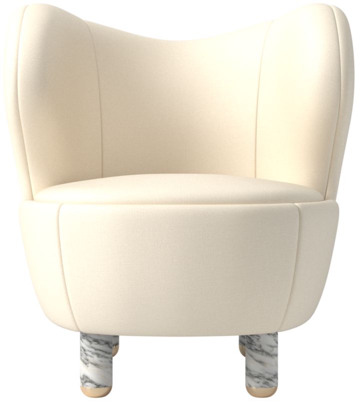 Nadine Accent Chair with Marble Legs Kanvas Sand - image 0 of 14