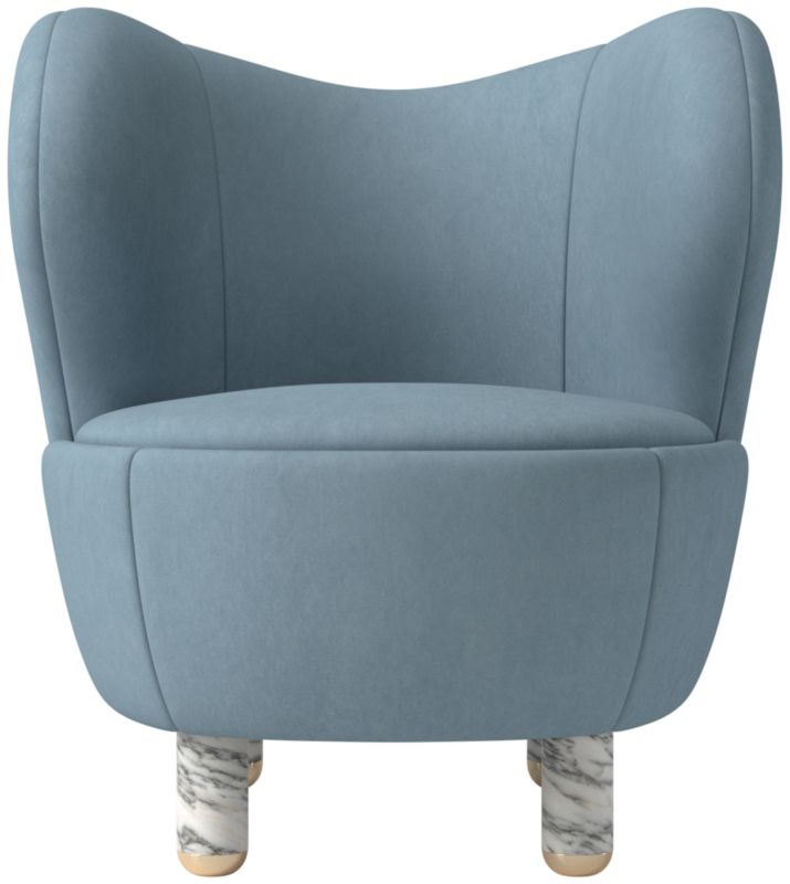 Nadine Accent Chair with Marble Legs Lisbon Wedgewood - image 0 of 14