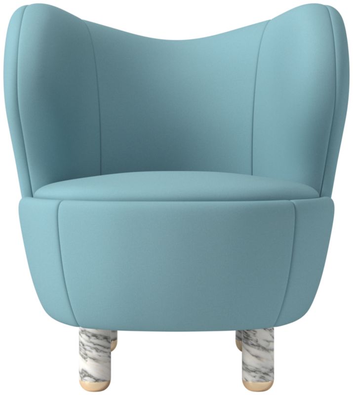 Nadine Accent Chair with Marble Legs Logan Iceberg - image 0 of 13