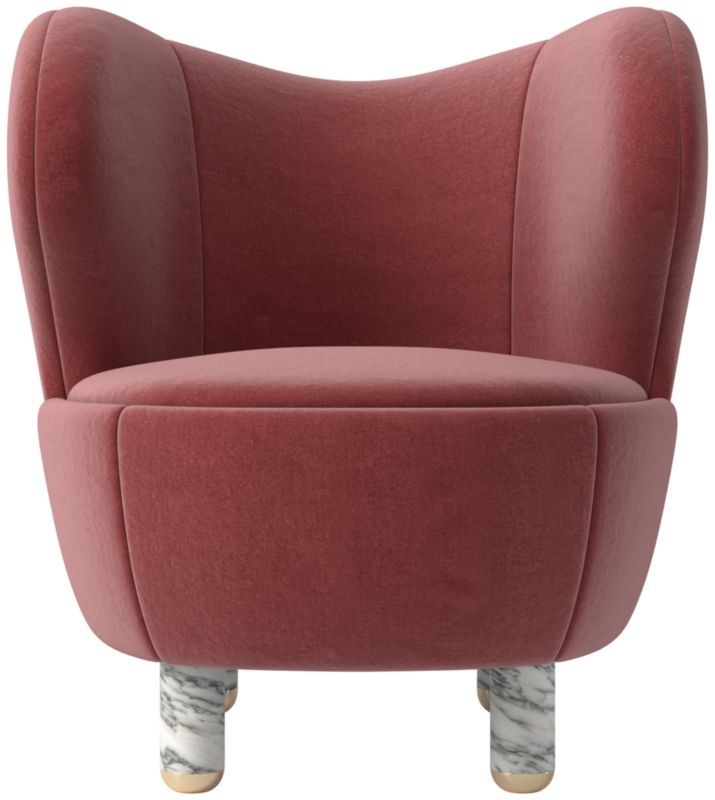 Nadine Accent Chair with Marble Legs Luca Rose - image 0 of 14