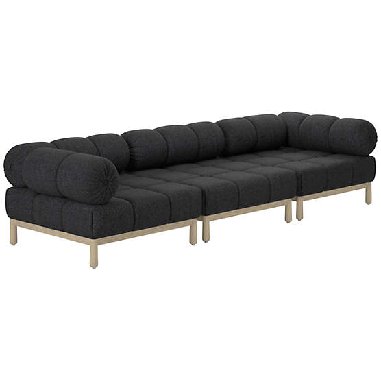 Sevigne 3-Piece Modular Sectional Sofa Bloce Noir