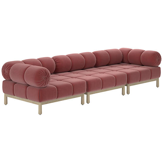 Sevigne 3-Piece Modular Sectional Sofa Luca Rose