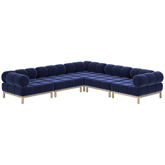 Sevigne 5-Piece Modular L-Shaped Sectional Sofa Luca Eclipse