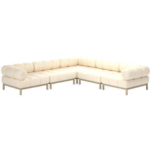 Sevigne 5-Piece Modular L-Shaped Sectional Sofa Kanvas Sand