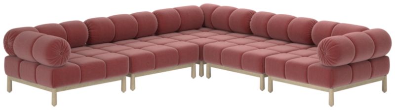 Sevigne 5-Piece Modular L-Shaped Sectional Sofa Luca Rose - image 0 of 10