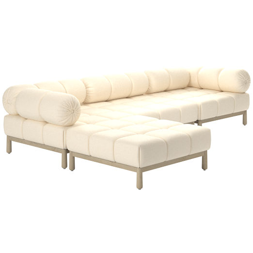 Sevigne 4-Piece Modular L-Shaped Sectional Sofa Kanvas Sand