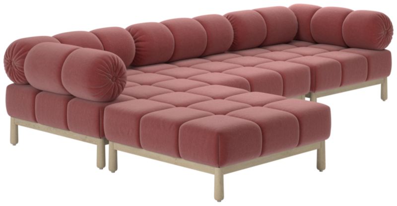 Sevigne 4-Piece Modular L-Shaped Sectional Sofa Luca Rose - image 0 of 14