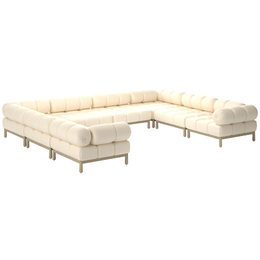 Sevigne 8-Piece Modular U-Shaped Sectional Sofa Kanvas Sand