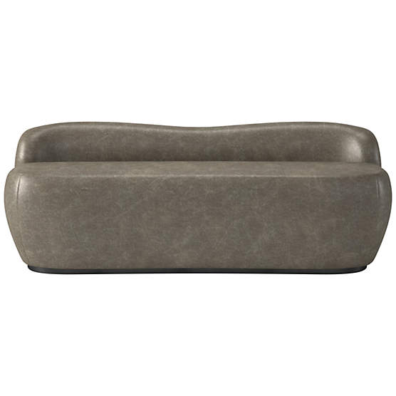Orleans Bello Grey Leather Bench
