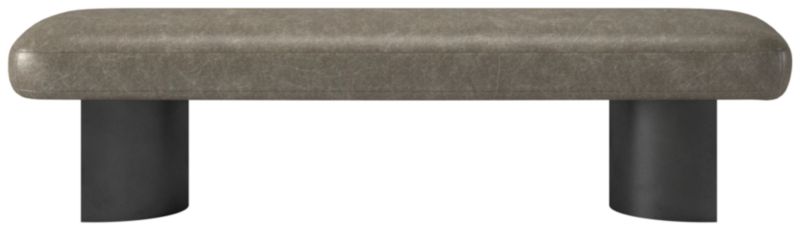 Argyle Bello Grey Leather Bench - image 0 of 3