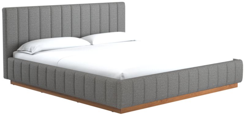 Forte Taylor Felt Grey King Natural Bed - image 0 of 5