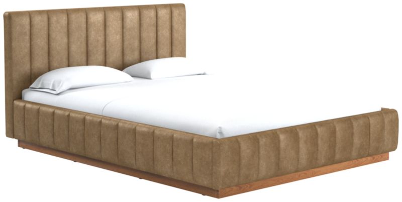 Forte Bello Saddle Leather Queen Natural Bed - image 0 of 3