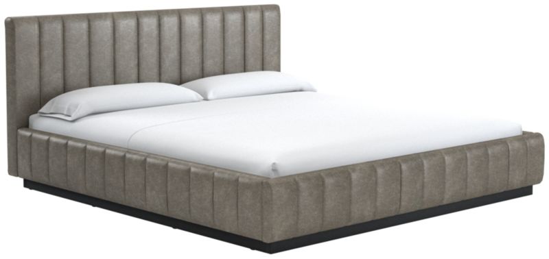 Forte Bello Grey Leather King Black Bed - image 0 of 2