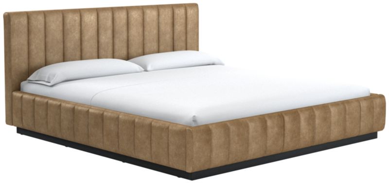 Forte Bello Saddle Leather King Black Bed - image 0 of 2