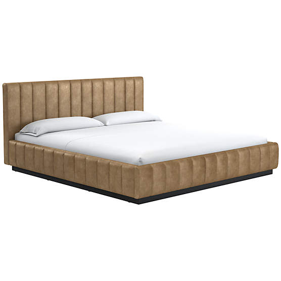 Forte Bello Saddle Leather King Black Bed