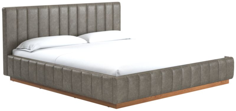 Forte Bello Grey Leather King Natural Bed - image 0 of 3