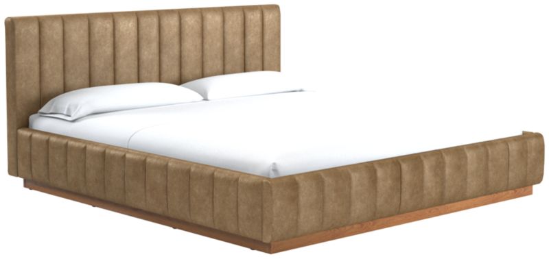 Forte Bello Saddle Leather King Natural Bed - image 0 of 3