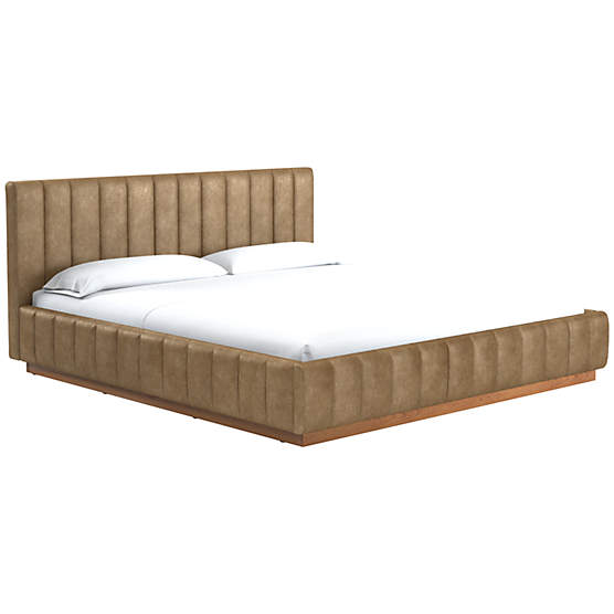 Forte Bello Saddle Leather King Natural Bed