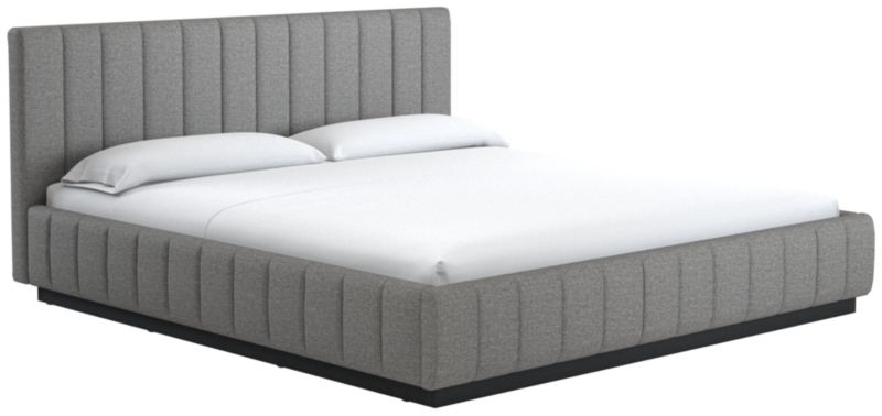 Forte Taylor Felt Grey King Black Bed - image 0 of 2