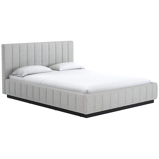 Forte Queen Bed with Black Base Hatch Platinum