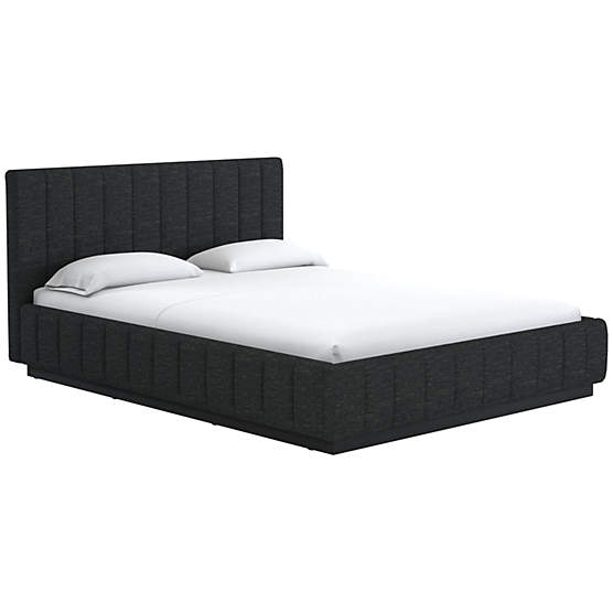 Forte Curious Ebony Queen Black Bed