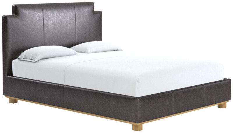 Plaza Leather Upholstered Queen Bed Bello Black - image 0 of 2