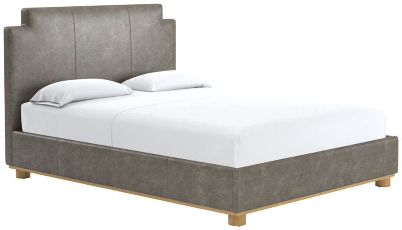 Plaza Leather Upholstered Queen Bed Bello Grey - image 0 of 2