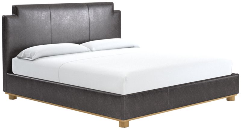 Plaza Leather Upholstered King Bed Bello Black - image 0 of 2