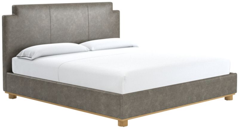 Plaza Leather Upholstered King Bed Bello Grey - image 0 of 2