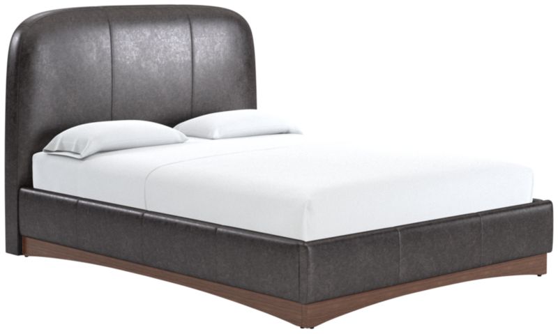 Auburn Leather Queen Bed Bello Black - image 0 of 2