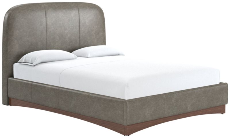 Auburn Leather Queen Bed Bello Grey - image 0 of 2