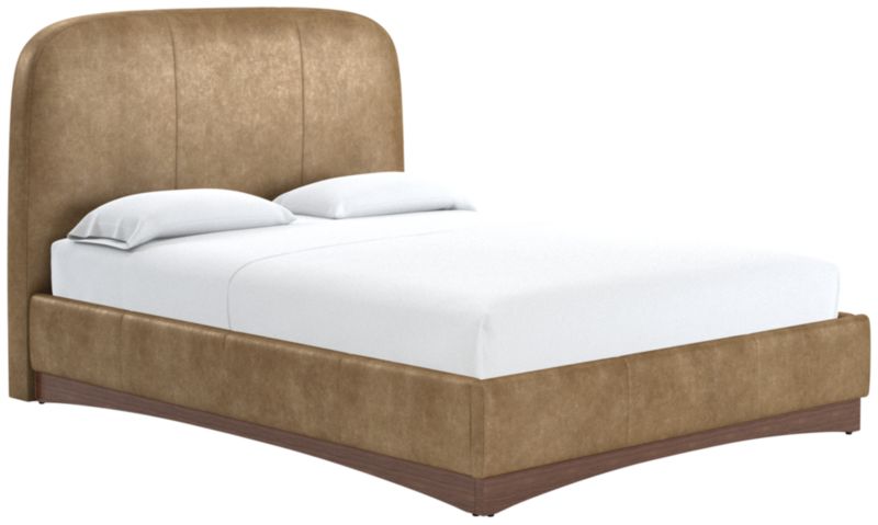 Auburn Bello Saddle Leather Upholstered Queen Bed | CB2