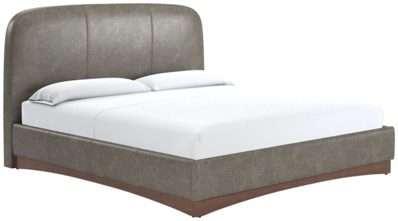 Viewing product image Auburn Leather King Bed Bello Grey - image 1 of 3