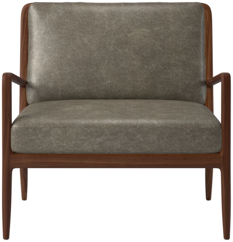 Lupo Leather Accent Chair Bello Grey - image 0 of 9