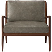 Lupo Sepia Brown Leather Accent Chair