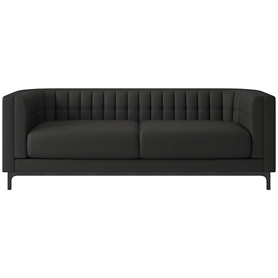 Ambroise 80" Kanvas Ebony Sofa